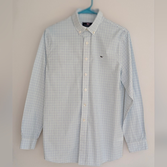 Vineyard Vines Other - Vineyard vines Kids XL (18) Green & Blue Checkered Shirt 100% cotton